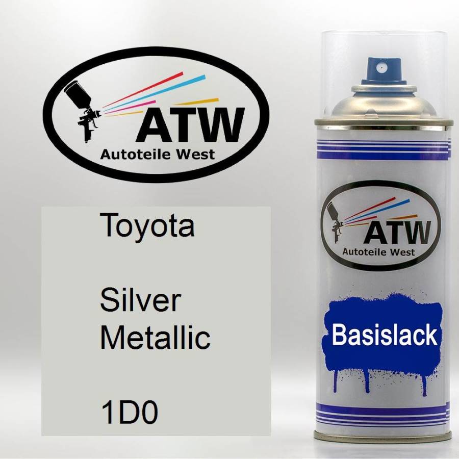 Toyota, Silver Metallic, 1D0: 400ml Sprühdose, von ATW Autoteile West.